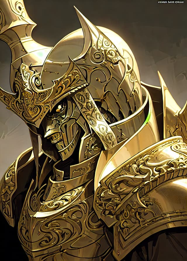 anime portrait of a knight in ornate armor, dramatic lighting, highly detailed, illustration
