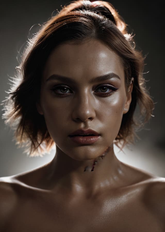 high-fashion editorial portrait, bold dramatic lighting, magazine quality, photoreal
