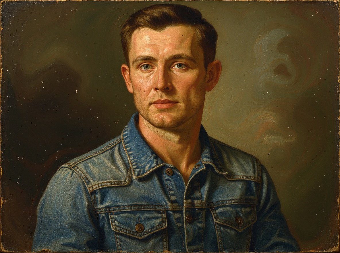 Turn this into a textured oil painting in the style of a classical portrait.